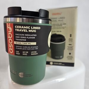 Asobu Green Ceramic Lined Travel Mug